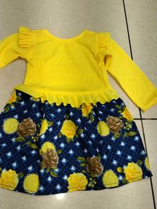 Cute Yellow &amp; Blue Dress new girl kids