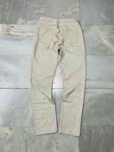 Beige Straight Leg Pants