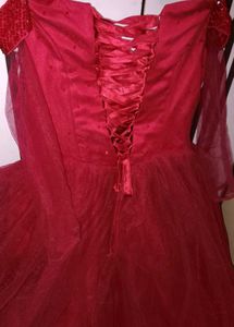 Red Sequin Tulle Gown
