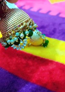 Beautiful Kundan With Green Beauty...Earring