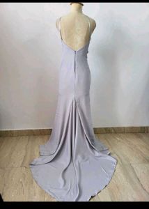 Elegant Silver Evening Gown