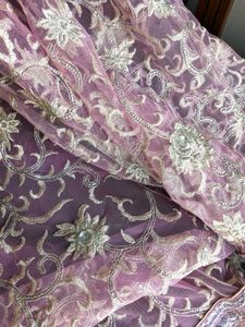 Readymade Embroidered Net Saree