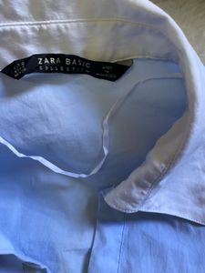 Blue Zara Basic Fitted Shirt