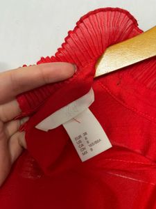Red Bishop Sleeve Blouse