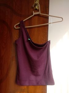 Tokyo Talkies Burgundy One Sleeve Top
