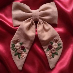 embroidery hair bow