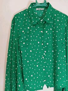 Very Beautiful Polka Dot Green Top