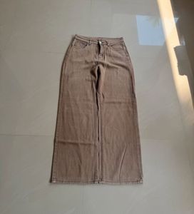 Brown Beige Wide Leg Jeans