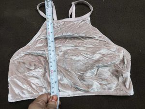 Velvet Halter Bra Top