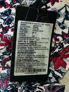 HERE&amp;NOW Women White &amp; Navy BluePrinted Maxi Dress