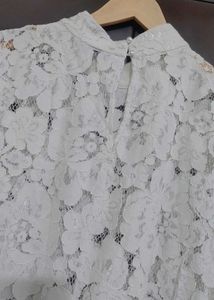 White Floral Lace Top For 36 Bust