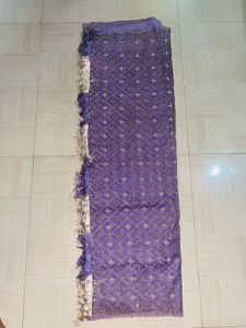 Elegant Purple Saree with Silver Accents