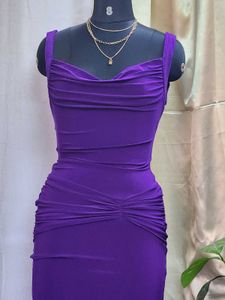 Purple Ruched Bodycon Dress, Price Fixed!..