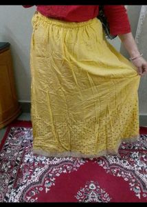 Yellow Ethnic Skirt fancy aesthetic