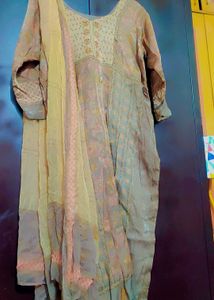 Khaki Color Suit Salwar With Dupatta 44 Bust