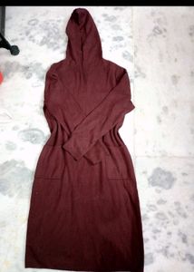 Maroon Hoodie Dress