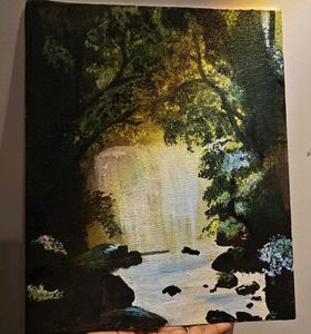 Waterfall Acrylic Painting