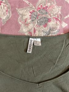 Olive Green Ribbed Crop Top