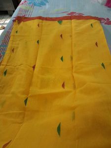Yellow Cotton Saree for Haldi