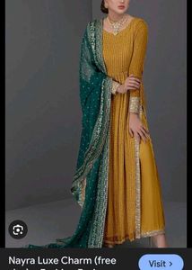 Elegant Mustard Anarkali Suit Set