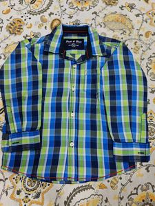 Boys Pink & Blue Plaid Shirt