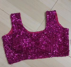 New Velvet Sequin Padded Blouse