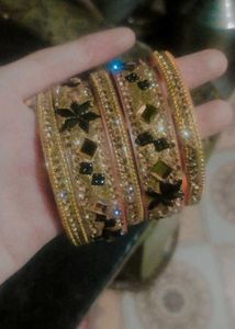 Elegant Gold-toned Bangle Set