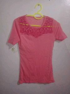 Cute Pink Embellished Top