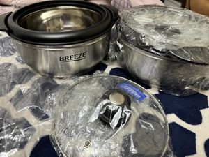 2 Stainless Steel Caserroles  New