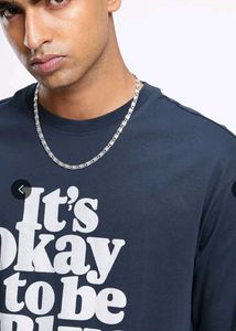 Glichez Typography Printed Relaxed Fit T- shirt