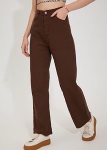 Brown Straight Fit Jeans