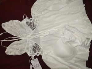 White Backless Butterfly Cami Dress