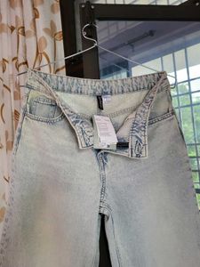 H&amp;M NEW Wrapover Waistband Straight Denim/EUR36