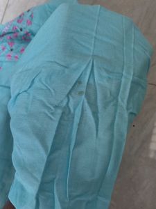 Cyan Colour Kurti With Embroidery