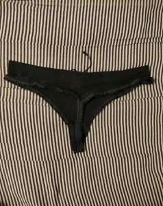Black Thong Panties with Bow