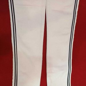 White Jeans with Striped Detail