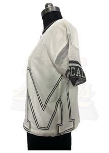 White Mesh Number T-Shirt