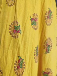 Yellow Floral Print Long Dress