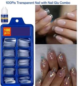 Transparent Nails, 100 Reusable Artificial Fake Na