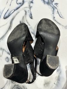 Black Suede Block Heels