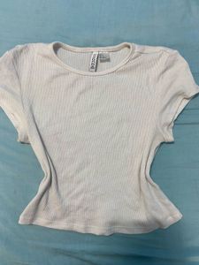 white ribbed crop top