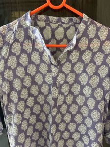 Floral Print Purple Kurti