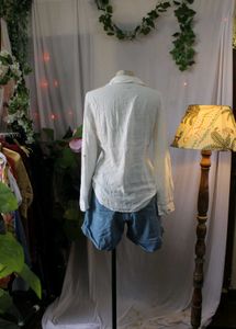 Zara White Button-Down Top