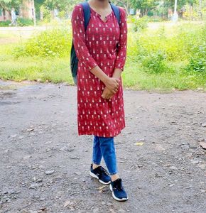 Red Printed Kurti