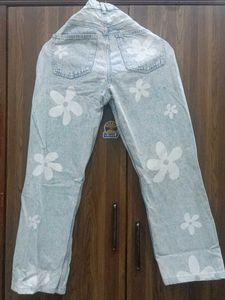 Floral Print Jeans