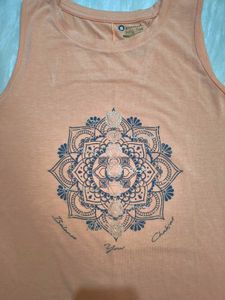 Peach Tank Top with Mandala Design