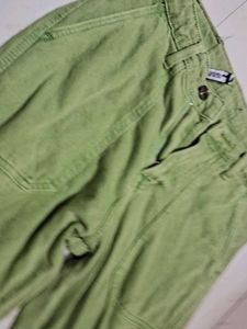 Acid Wash Green Cargo Pants