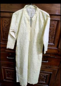 Mustard Chikankari Kurta Set