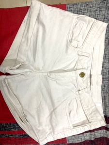 H&amp;M White Denim Shorts