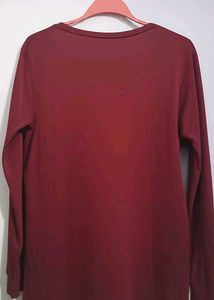 Maroon London City Graphic Full Sleeve T-Shirt